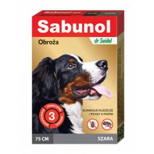 Sabunol Obroża przeciw pchłom i kleszczom dla psa szara