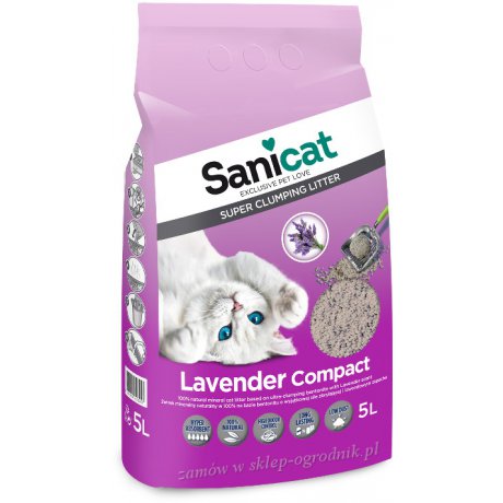 Sanicat Lavender Compact - Lawendowy żwirek bentonitowy dla kota