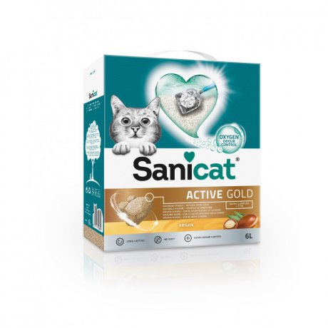 Sanicat Active Gold Argan - żwirek bentonitowy z nutą arganu