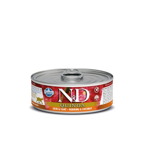 Farmina N&D Quinoa Skin & Coat Herring & Coconut Karma dla kotów z nietolerancją pokarmową objawiającą się problemami skórnymi