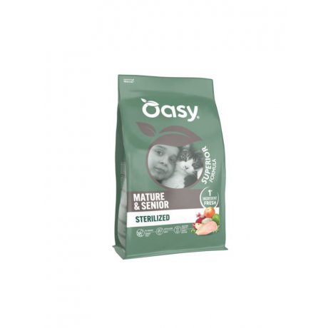 Oasy Lifestage Cat Senior - Sterilized Chicken karma dla kotów powyżej 7 roku życia z kurczakiem