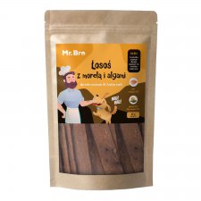 Mr. Bro Strips Łosoś z Morelą i Algami paski suszone powietrzem 80g