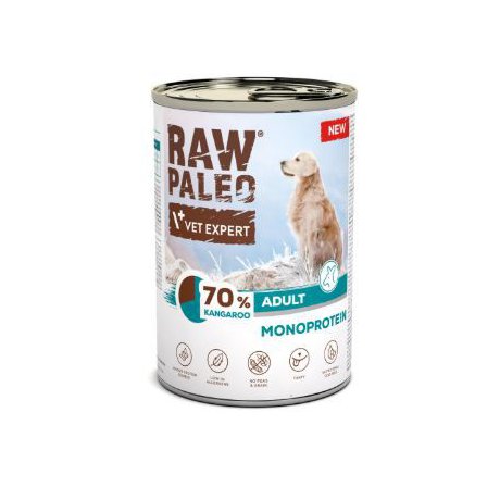 Vet Expert RAW PALEO Adult monobiałkowa puszka dla psa z kangurem 400g