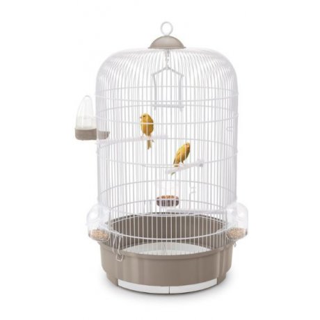 Imac Luna klatka dla ptaków biało-ciemna beżowa