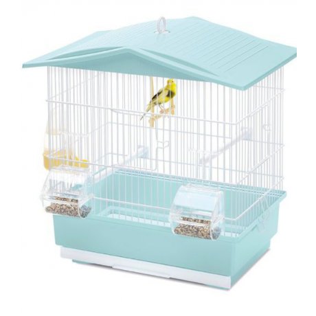 Imac Tiffany klatka dla ptaków biało turkusowa 42x26x42cm