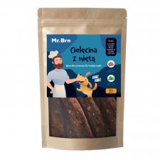 Mr. Bro Strips Cielęcina z Miętą paski suszone powietrzem 80g