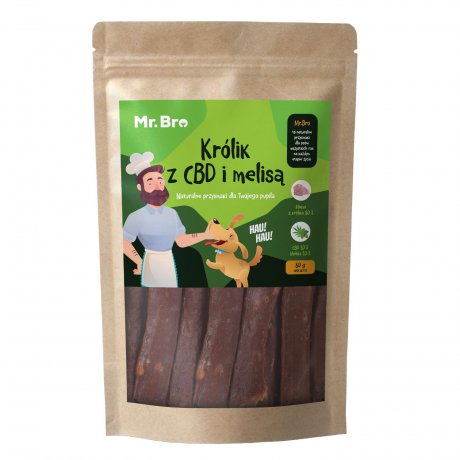 Mr. Bro Strips Królik z CBD i Melisą paski suszone powietrzem 80g