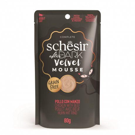 Schesir After Dark Velvet Mousse karma mokra dla kota kurczak z wołowiną 80g