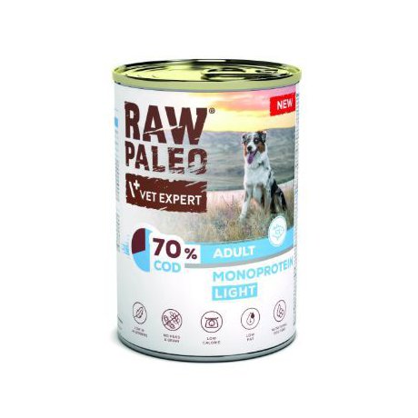 VetExpert RAW PALEO Adult Light monobiałkowa puszka dla psa z dorszem 400g