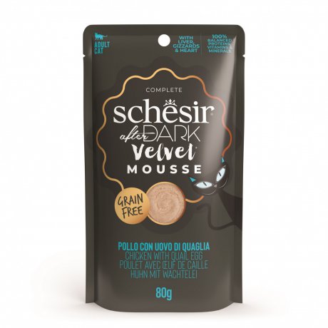 Schesir After Dark Velvet Mousse karma mokra dla kota kurczak z jajkami przepiórczymi 80g