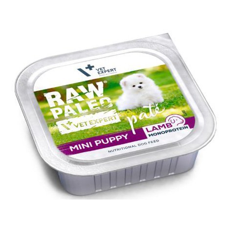 Raw Paleo Dog Mini Puppy Lamb monoproteinowa karma z jagnięciną w formie smakowitego pasztetu dla szczeniąt 150g
