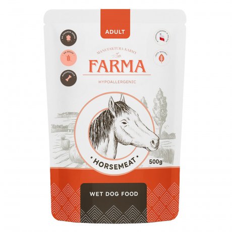 Farma Manufaktura Konina bezzbożowa saszetka dla psa 500g