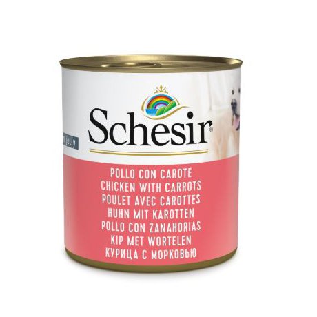 Schesir karma mokra dla psa z kurczakiem i marchewką w galarecie 285g