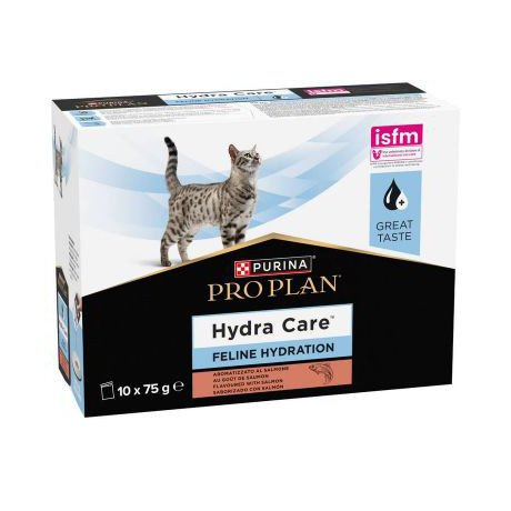 Purina Veterinary Diets Feline Feline Hydra Care saszetki z łososiem 10x75g
