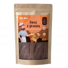 Mr. Bro Strips Dorsz z gruszką paski suszone powietrzem 80g