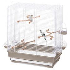 Imac Carlotta klatka dla ptaków biało-ciemna beżowa 50x30x56cm