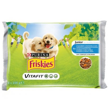 Friskies Dog Junior Kurczak i marchewka w sosie