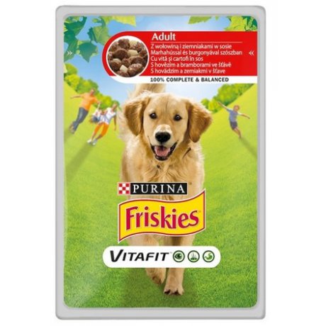 Friskies Dog Adult Wołowina i ziemniaki w sosie