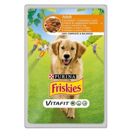 Friskies Dog Adult Kurczak i marchewka w sosie
