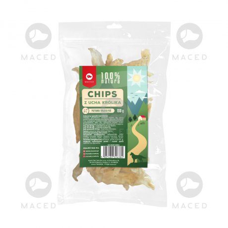 Maced Chips z Ucha Królika - Naturalny Gryzak dla Psa
