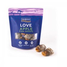 Fish4Dogs Love Apple Fish Wraps suszone jabłko zawinietę rybią skórę