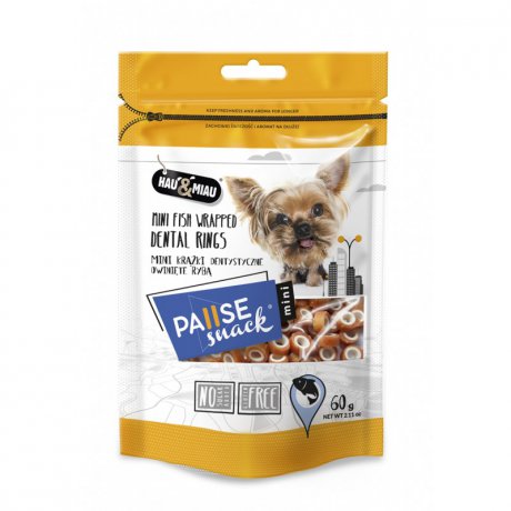 Hau & Miau mini krążki dentystyczne owinięte rybą