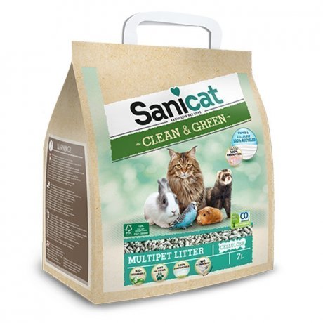 Sanicat Clean and Green kompostowalny zwirek na bazie celulozy