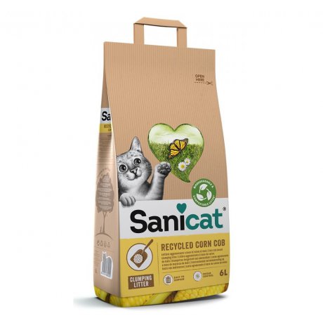Sanicat Recycled Corn Cob kompostowalny żwirek kukurydziany dla kota