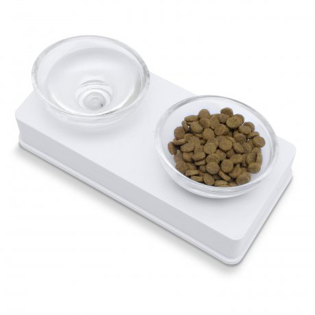 Catit Style Glass Diner zestaw misek na podstawce dla kota 2x200ml 12 x 13 x 28 cm