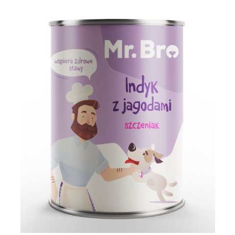 Mr. Bro Indyk z Jagodami puszka dla szczeniąt 400g 